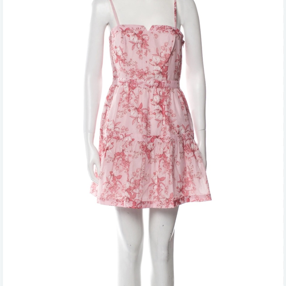 INTERMIX Pink and White Ruffled Tiered Sundress
